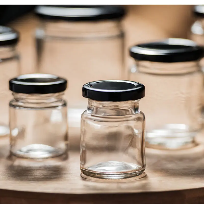 Avertan-frasco de cristal personalizado para alimentos, frasco de 50ml, 100ml, 150ml, 200ml, 250ml, 300ml, 350ml, 450ml, para almacenamiento de cocina