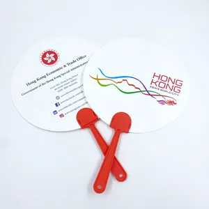 PP Paper Hand Fan Hand Held Fans Plastic Advertising Mini Plastic Good Quality Customized OEM Angel Folk Art Promotional Gift