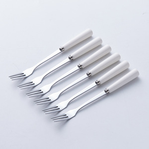 Ensemble de fourchettes en céramique Macaron Pop Mini Fruit Fork pour huîtres, crabes, pâtisseries, escargots, utilisation <span class=keywords><strong>à</strong></span> domicile, fête, ensemble de fourchettes en acier inoxydable - Product Image 2