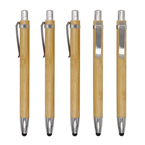 Stylo à bille en bambou écologique promotionnel, impression laser personnalisée du logo, stylos à bille en bambou - Product Image 5