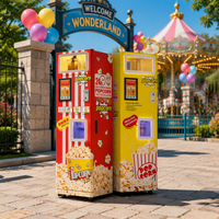 Distributeur automatique de pop-corn à écran tactile de 10 pouces, capacité de 60 tasses, paiement par pièces, carte de crédit, QR code, SDK, cinémas, centres commerciaux