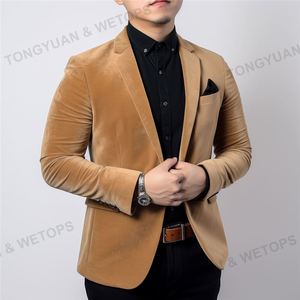 <span class=keywords><strong>Blazer</strong></span> hommes Slim Fit costume veste <span class=keywords><strong>velours</strong></span> <span class=keywords><strong>côtelé</strong></span> décontracté costume d'affaires veste kaki un bouton grande taille hommes automne hiver manteau - Product Image 3