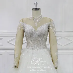 Malaysia Bridal Gown Long Sleeve Women Ball Gown Party Dresses Plus Size