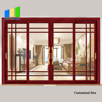 Porte coulissante pliante en verre bon marché, résistante au feu, pour villa, supermarché, hall, cloison de salle de classe