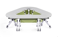 Chaise de classe personnalisable avec roulettes, design moderne, empilable, durable, ergonomique et réglable pour la formation, en forme d'éventail