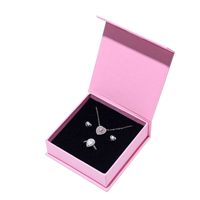 Vente en gros Boîtes rigides carrées magnétiques roses personnalisées stratification mate pour emballage de montres bijoux papier de revêtement éponge recyclable