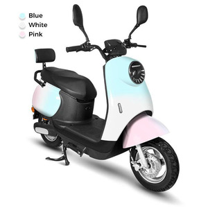 Moto électrique homologuée pour la route pour adultes, 2000W, scooter blanc et rose avec phare rond - Product Image 3