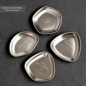 304 Stainless Steel Dipping <b>Sauce</b> Dish Small Side Plate For Hotel Restaurant Customization - Product Image 2