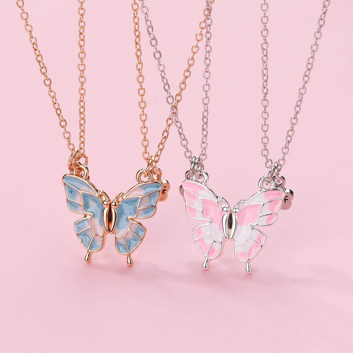 Explosive Butterfly Necklace Cartoon Best Friend Necklace Set
