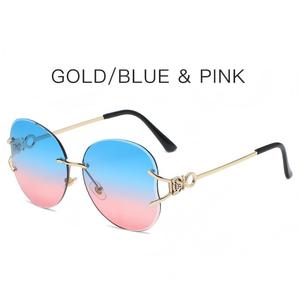 Nuevas <span class=keywords><strong>Gafas</strong></span> <span class=keywords><strong>de</strong></span> <span class=keywords><strong>Sol</strong></span> sin Montura con Diseño <span class=keywords><strong>de</strong></span> Cabeza <span class=keywords><strong>de</strong></span> Zorro, Lentes Degradadas Estilo Océano, Forma <span class=keywords><strong>de</strong></span> Mariposa, Moda Europea y Americana - Product Image 4