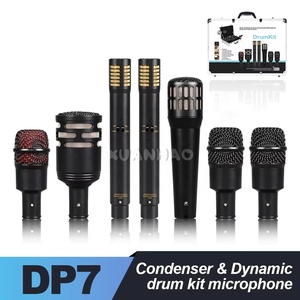 Ensemble de microphones de batterie dynamiques DP72 <span class=keywords><strong>DP7</strong></span> 7 pièces avec étui en aluminium pour enregistrement professionnel en studio et sur scène de groupe de rock - Product Image 3