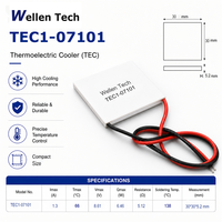 Élément de refroidissement laser TEC TEC1-07101 30x30x5,2 mm 1,3 A 6,46 W pour le contrôle de la température des optiques laser