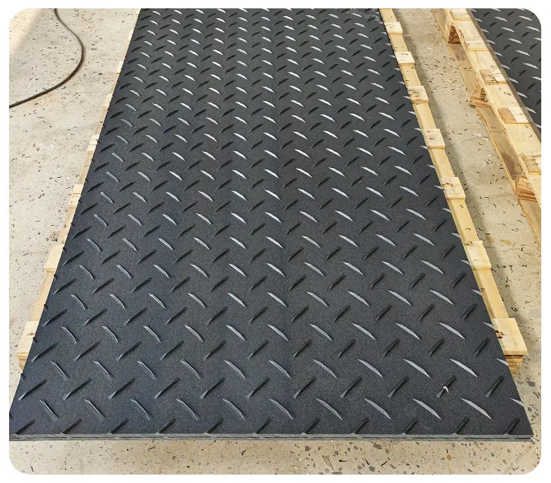 헤비 듀티 HDPE 플라스틱 바닥 공사 지상 액세스 매트 내마모성 도로 맞춤형 절단 가능 방수
