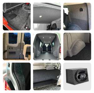 Boîte de haut-parleurs Charcoal <span class=keywords><strong>Auto</strong></span> Felt Speaker Lining Carpet Soft and Hard Felt 4 Way Stretch Carpet for <span class=keywords><strong>Car</strong></span> Campervan Audio System - Product Image 5
