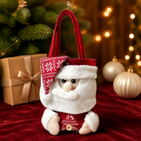 Weihnachtsgeschenktüte mit 3D-Figur von Weihnachtsmann, Schneemann und Rentier, Süßigkeiten-Tragetasche für Feiertagspartys und Dekoration