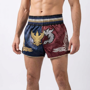 Pantalones Cortos de Boxeo MMA Muay Thai Unisex Personalizables de Primera Calidad, 100% Poliéster, Transpirables, Ligeros, de Secado Rápido, con Logotipo Frontal Regular - Product Image 3