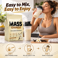 Poudre de gain de masse OEM sous marque privée, formule hyperprotéinée pour la prise de poids, mélange WPC WPI, supplément nutritionnel sportif