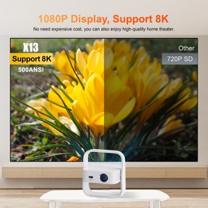 Projecteur de jeux vidéo Smart TV Android 14, 500 ANSI lumens, home <span class=keywords><strong>cinéma</strong></span>, résolution native 1080p, projecteur LED LCD WiFi à courte focale - Product Image 3