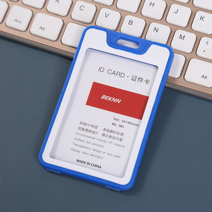 Mode plastique dur couleur travail porte-<span class=keywords><strong>carte</strong></span> d'identité personnel simple face école lanière nom porte-Badge étui sans ficelle - Product Image 2