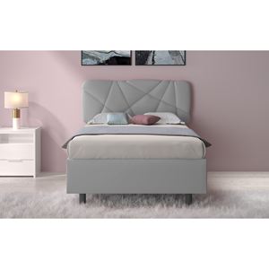 Cama con almacenamiento POP, tamaño 1.5, tela de licra gris claro - Product Image 1