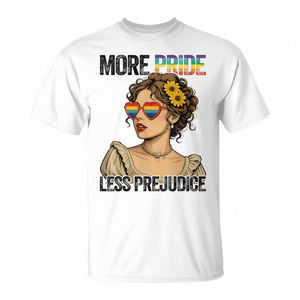 Más orgullo, menos prejuicios, mes del orgullo LGBT, camiseta del orgullo gay y lésbico - Product Image 2