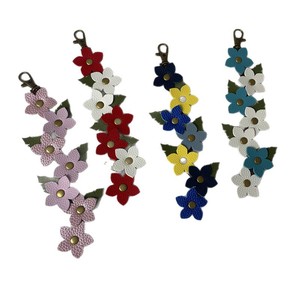 Handmade PU <b>leather</b> flower pendant chain ornament, car accessory, <b>keychain</b>, bag decoration pendant. - Product Image 5