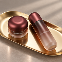 Ensemble de flacons cosmétiques en verre de luxe, emballage en forme de capsule, flacons et pots de soin de la peau en verre de luxe