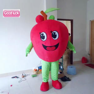 Costumes de mascotte de fruits en carton pour adultes, pomme <span class=keywords><strong>jaune</strong></span>, verte et rouge - Product Image 1