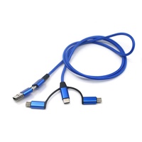 Harga Pabrik Kabel Pengisian Cepat 5-in-1 USB-A/Type-C/8-Pin/Micro USB Nylon Braid Multi-Charge 2.4A 1M untuk Ponsel Komputer