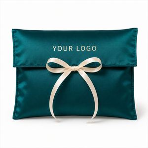 Luxury Satin Envelope Dust <b>Bag</b> with Interlocking Flaps Ribbon Closure for Jewelry Gift Sets-Reusable Durable Antistatic Washable - Product Image 1