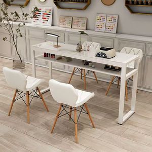 Mesa de Manicura de Vidrio para Salón de Uñas, Estilo Japonés, para Una o Dos Personas, Diseño Moderno y Elegante - Product Image 4