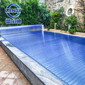 Couverture de <span class=keywords><strong>piscine</strong></span> rétractable Landy PC, imperméable, protection UV, motorisée, pour piscines - Product Image 1