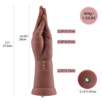 Hismith Dildo en silicone double densité extra large de 11 pouces, système KlicLok insérable de 10,25 pouces, ventouse, sangle de poignet