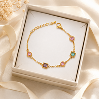 Bracelet tendance en acier inoxydable pour femme, plaqué or 18 carats PVD, avec zircon, style quotidien, bijoux à la mode