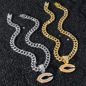Nouveau Collier Pendentif Lettre C Ovale Plaqué Or Style Hip-Hop avec Caractéristiques Uniques, Bijoux Tendance pour Hommes, Vente en Gros - Product Image 1