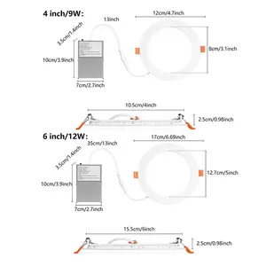 2 4 6 8 Inch Dimmable Cct Led Encastré Wafer Cob Adjust Down Lights Design Spot Light Panel Pot Lights Downlight Aluminium 90