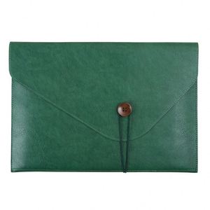 Large Capacity PU Leather <b>A4</b> <b>File</b> Bag Briefcase Buttons Personalized Business Office Storage Document Pouch Portfolio School Use - Product Image 1