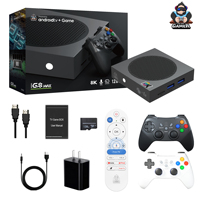 Boîtier TV de jeu Android G8max en promotion, double système H618 HD Quad-Core Wi-Fi 6 8K avec manette de jeu