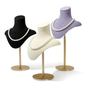 बैंगनी py शरीर मखमली गहने प्रदर्शन बेंक नेक्विन गहने स्टैंड चोकर धारक - Product Image 3