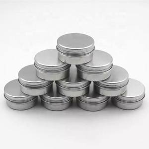 Silver Gold Black White Blue Round Aluminium Sample <b>Box</b> Empty Cosmetic Jar DIY Lip Balm Makeup Creams Jar Tin for Travelling - Product Image 2