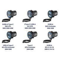 Chargeur de voiture USB encastrable personnalisé double USB QC 3.0 USB-A et Type C 12V 24V, prise de charge USB pour train
