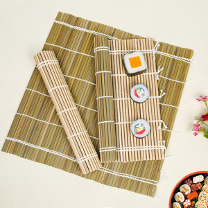 Green Skin Japanese <strong>Sushi</strong> Mold Tools Bamboo Made Yellow Silk Curtains for Seaweed and <strong>Sushi</strong> Rolls - Product Image 3