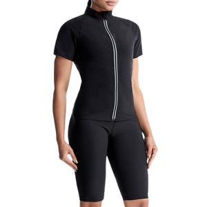 Miglior Completo Modellante <span class=keywords><strong>Dimagrante</strong></span> con Cerniera Bianca e Colletto Alto, Set di Pantaloncini da Donna per Fitness e Esercizio a Casa - Product Image 5