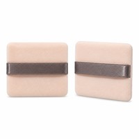 JLY Houpette carrée en velours avec sangle de maintien en satin, 20 couleurs, correspondance Pantone, OEM, marque privée, pour poudre libre et fixatrice