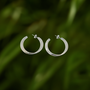 Boucles d'oreilles créoles en acier inoxydable 316L plaqué or PVD, durables et résistantes, bijoux de mode - Product Image 3