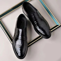 Chaussures pour hommes tendance, automne et hiver, chaussures habillées de cérémonie, semelle souple, bout pointu, chaussures de mariage pour marié, à enfiler