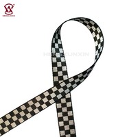 Sangle de sangle imprimée en damier POM en polyester noir et blanc Offre Spéciale pour accessoires de sac
