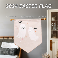 Drapeau triangulaire personnalisable en toile de coton durable, impression numérique, bannière avec logo personnalisé, décoration murale en bois et tissu