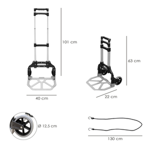Portable Folding Aluminum <b>Trolley</b> 60 kg. - Product Image 2