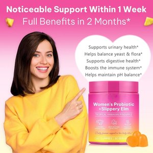 Veganistische Vrouwelijke Probiotica Gummies Ondersteunt Ph-Balans Darmgezondheid Immuunsysteem Vrouwen Probiotische Gummies Met Gladde Iep - Product Image 4